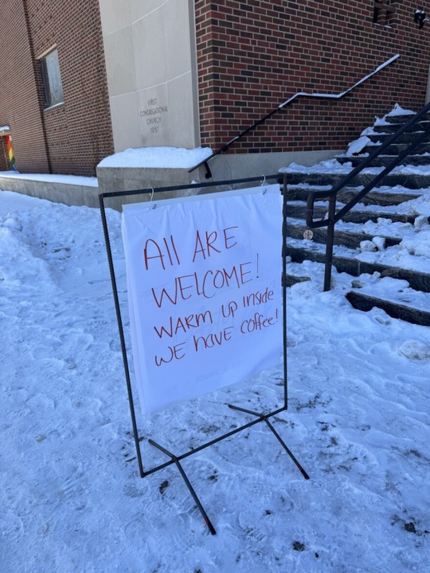 Sign outside Billings First Congregational United Church of Christ