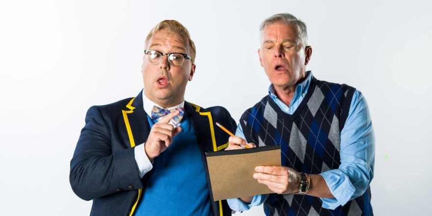 Adolpho Blaire and Larry Alexander in 'Gutenberg the Musical'