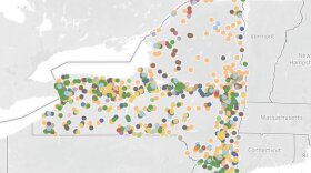 A map of facilities in New York State that may be handling PFAS.