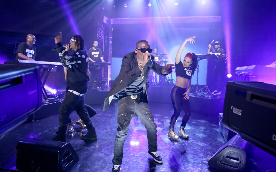 Bobby Shmurda performs on <em>The Tonight Show Starring Jimmy Fallon</em> in October 2014.