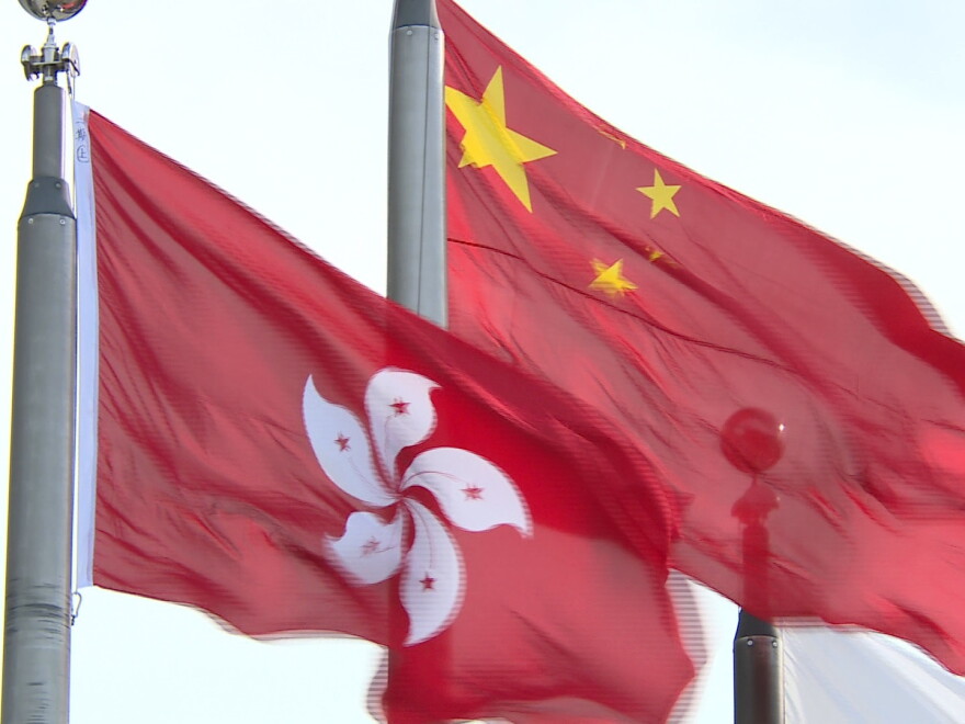 Hong Kong and China flags