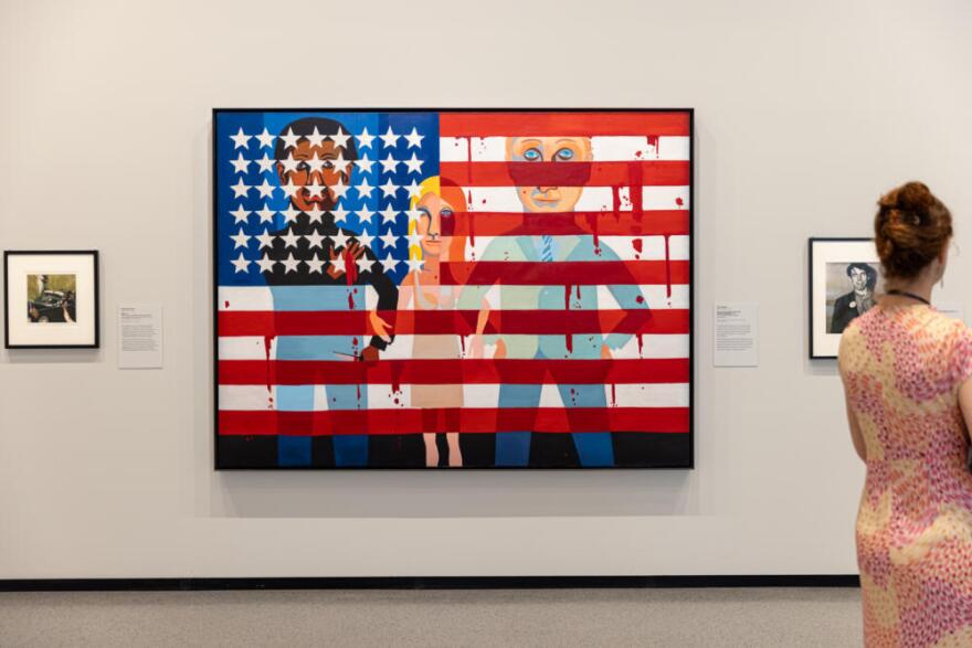 A brand new exhibition, “American Icon: The US Flag in Art” opens ahead of the 250th anniversary of the United States of America at the National Gallery of Art in Washington, D.C. (Farrah Skeiky for NPR)