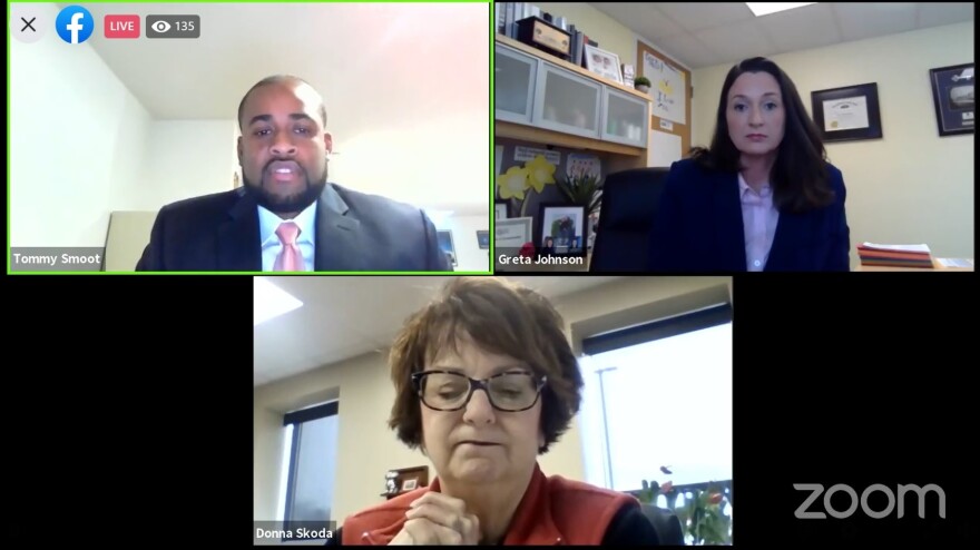 The Summit County Public Health Department and the office of County Executive Ilene Shapiro hosted an online Q&A session about the COVID vaccine. The head of the county's Emergency Management Agency, Thomas Smoot (top left), noted that they're frustrated by the rollout of the vaccine.