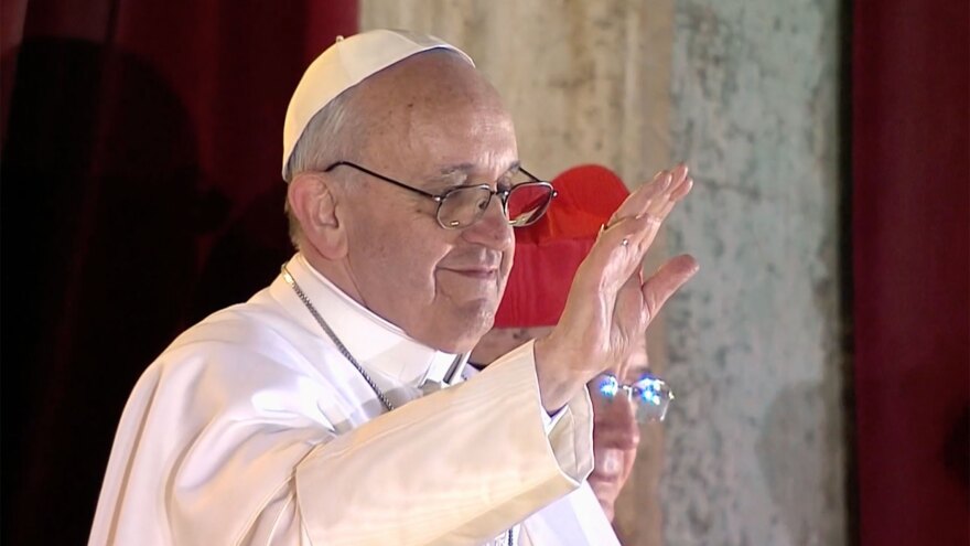 Pope Francis waving