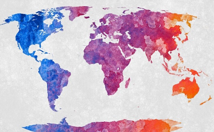 abstract art of a world map