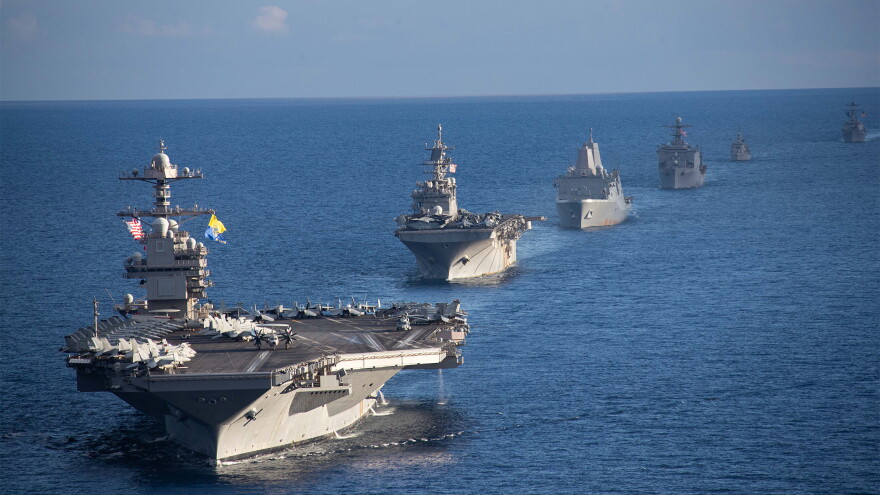 USS Gerald R. Ford with its strike group in the Eastern Mediterranean. Dec. 31, 2024. Department of Defense