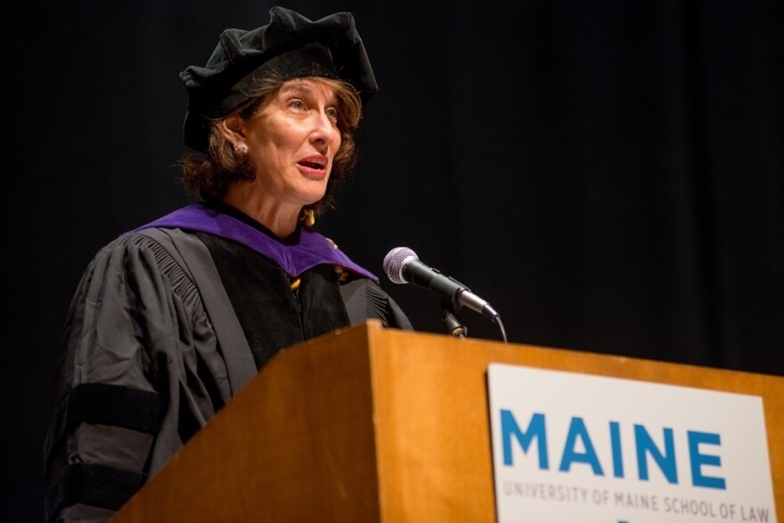 Mara Liasson addresses graduates at the University of Maine School of Law.