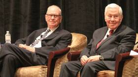 Former U.S. Rep. Lee Hamiliton, left, and former Sen. Richard Lugar talk about civility during the National Lieutenant Governors Association.