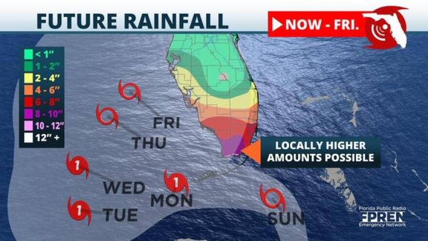 Future rainfall estimates through Friday ahead of Eta