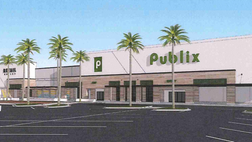 A rendering presented to the Neptune Beach Community Board in 2020 shows the proposed Publix at 580 Atlantic Blvd. in Neptune Beach.