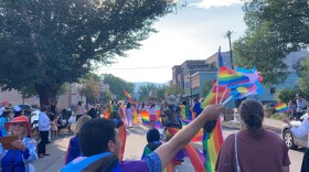 Carbondale residents rally for a Pride parade on Main Street on Sept. 3, 2021.