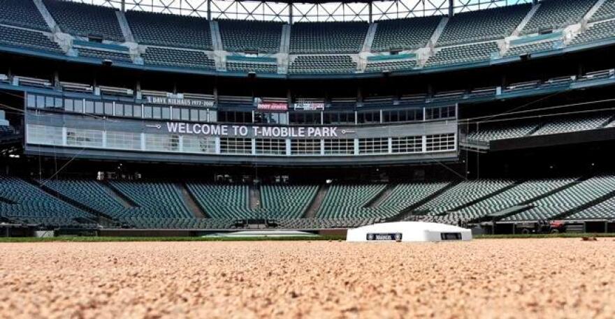 An empty T-Mobile Park in Seattle, home of the Mariners. 