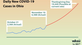If daily cases continue to increase at the current pace, they could triple by Thanksgiving. 
