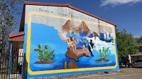 The Treaty of Guadalupe-Hidalgo mural at 67 S. Hamilton Ave in San Antonio, TX. Unfinished.
