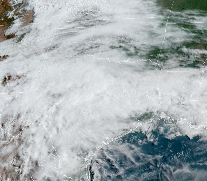 There was show much thick cloud cover over the entire state on April 30, 2026, it made it hard to see its borders with other states and Mexico