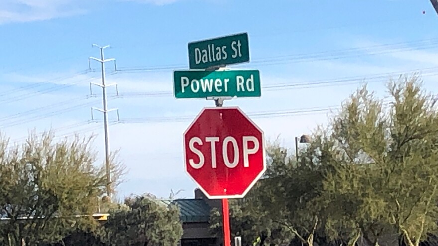 Power Road street sign Mesa