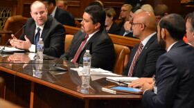 Guthrie Medical Group executive David Hall speaks before the House Professional Licensure Committee, advocating for proposed Senate Bill 780, which would regulate telemedicine and require insurers to cover it. (Brett Sholtis/Transforming Health)