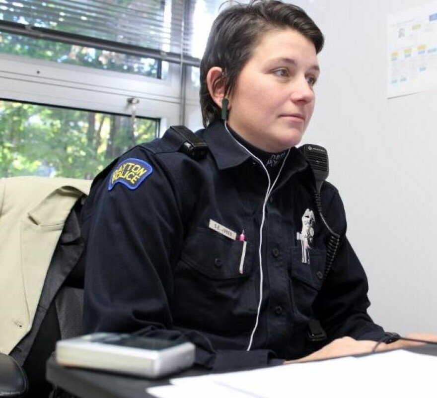 This Dayton Police Officer wears the Alpha-Stim device for up to 40 minutes a day.