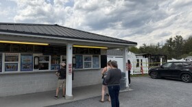 Flames engulfed a storage shed at the Jericho Drive-In ice cream stand.