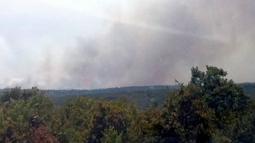 A wall of fire north of Keystone Lake