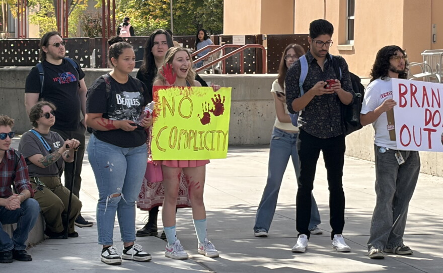 UNM students joined in the protest against sexual abuse on campus.