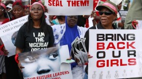 A demonstration May 5th in Lagos, Nigeria, protesting the kidnapping of girls by Boko Haram.