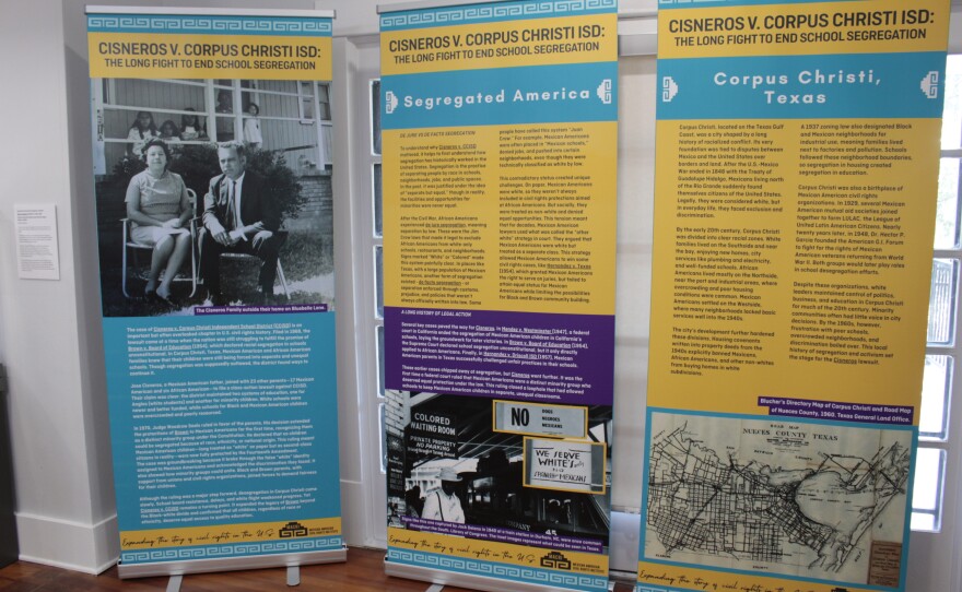 The panel exhibit Cisneros v. Corpus Christi ISD: The Long Fight to End School Segregation is on display at the MACRI Visitor Center in San Antonio.