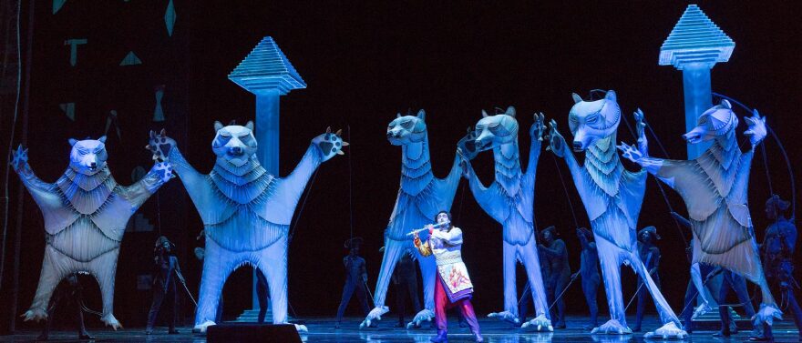A scene from Julie Taymor's production of Mozart's "The Magic Flute" at the Metropolitan Opera