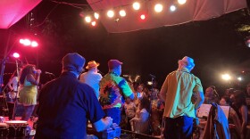 Shinyribs performing at The Albino Skunk Music Festival, shot from backstage 10-06-23