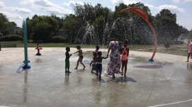 photo of people on the splash pad