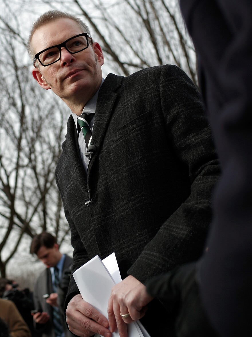 Matt Kibbe, then president of FreedomWorks, speaks at a 2014 press conference announcing the filing of a class-action lawsuit against the Obama administration.