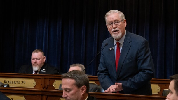 Representative Bruce Skaug debating