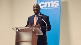 CMS Superintendent Earnest Winston speaks at Friday's news conference on the failure of a panic alarm system.