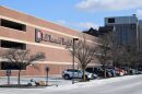 The exterior of the IU Health Ball Memorial Hospital. It's a large brick building in Muncie, Indiana. 