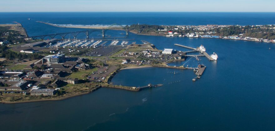 Yaquina Bay in Newport is the homeport for two NOAA ships and provides logistical, engineering, electronics, maintenance and administrative support to all the ships in the agency’s Pacific fleet.