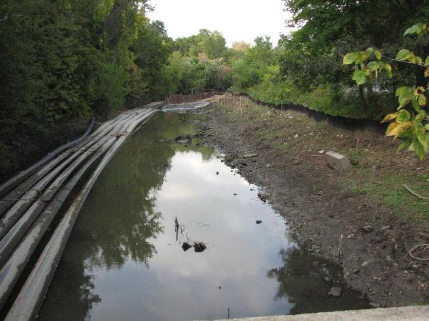 A stretch of the Housatonic River under remediation. 