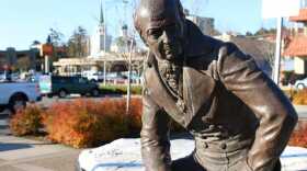 Alexander Baranov was the first general manager of the Russian-American Company, and the statue of him was erected to honor the role of commerce in Sitka’s past. (Photo by Katherine Rose/KCAW)