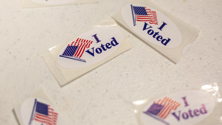 "I Voted" stickers are seen on March 1 in Austin, Texas.