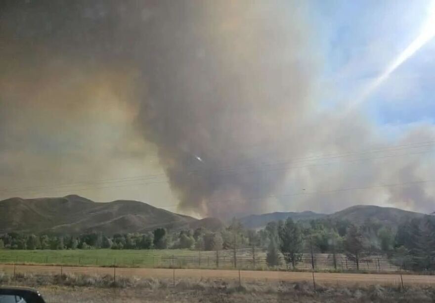 Photo of the Rocky Canyon Fire taken Aug. 9, 2026, in Morgan, Utah.