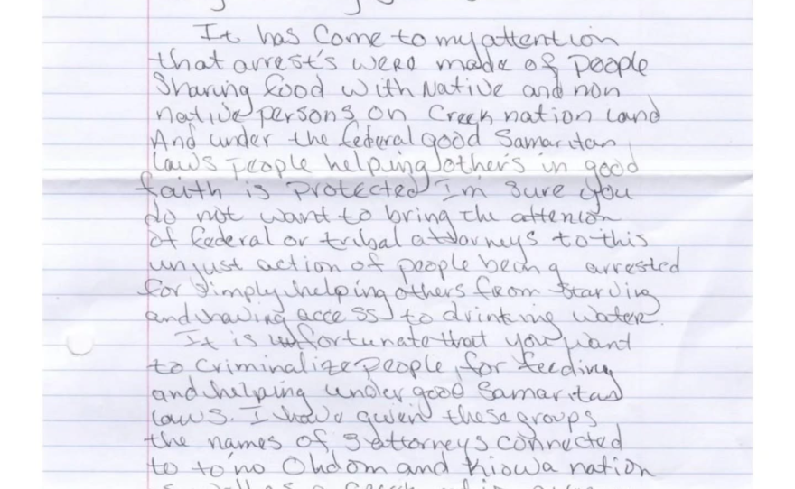 Screenshots of a few letters written by supporters and members of the unhoused community addressed to Tulsa City officials.
