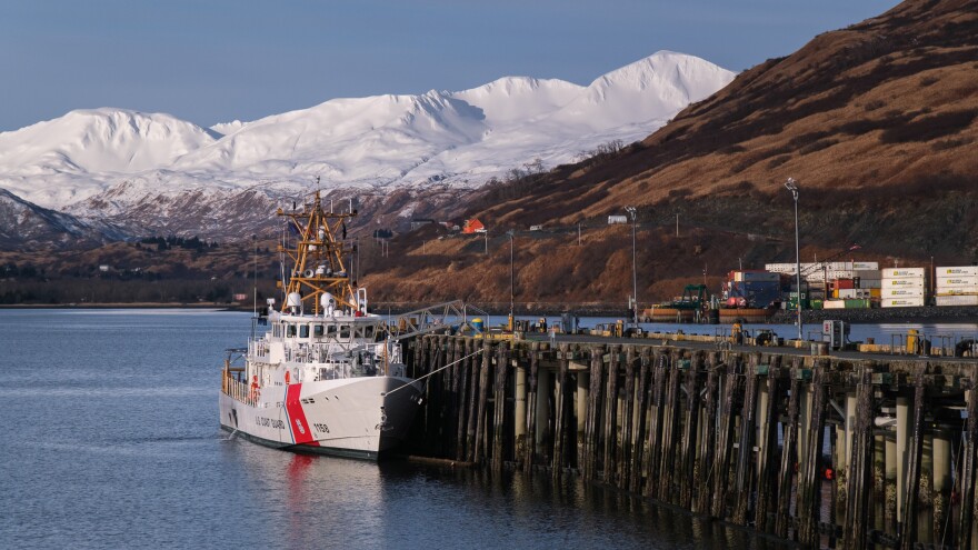 The John Witherspoon docked at the Coast Guard’s Base Kodiak, March 19, 2025.