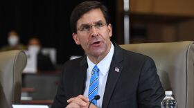 Defense Secretary Mark Esper, pictured earlier this month, announced a drawdown of U.S. troops in Germany on Wednesday.