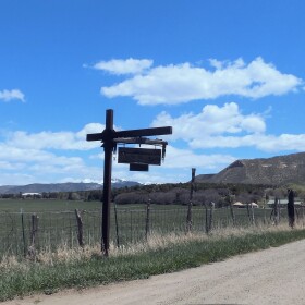 The entrance to Deer Hill Expedition is seen along a rural road near Mancos, where the Mesa Verde Writers Conference will be held this September.