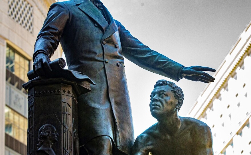 Boston officials have decided to remove the Emancipation Memorial, which has stood in Park Square since 1879. It depicts a formerly enslaved man kneeling before Abraham Lincoln.