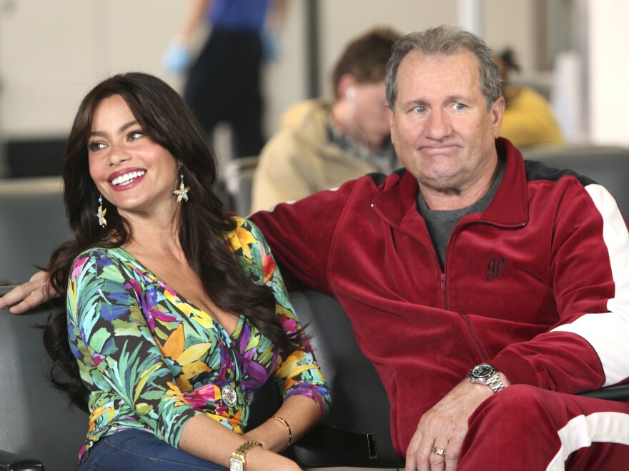 Sofia Vergara and Ed O'Neill play an interracial couple on ABC's <em>Modern Family</em>.