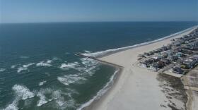 In a recent report, the N.C. Coastal Resources Commission's Science Panel warned that policymakers should be careful about expanding the state's use of hardened structures along its coastline. This photo, taken in early 2023, shows the then-newly built terminal groin on the eastern side of Ocean Beach bordering Shallotte Inlet.
