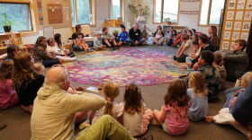 Teton Science Schools students circle up on the third day of classes this fall.