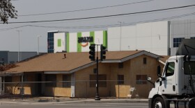 A semi-truck driving through Jurupa Avenue in the city of Fontana on September 8, 2022.