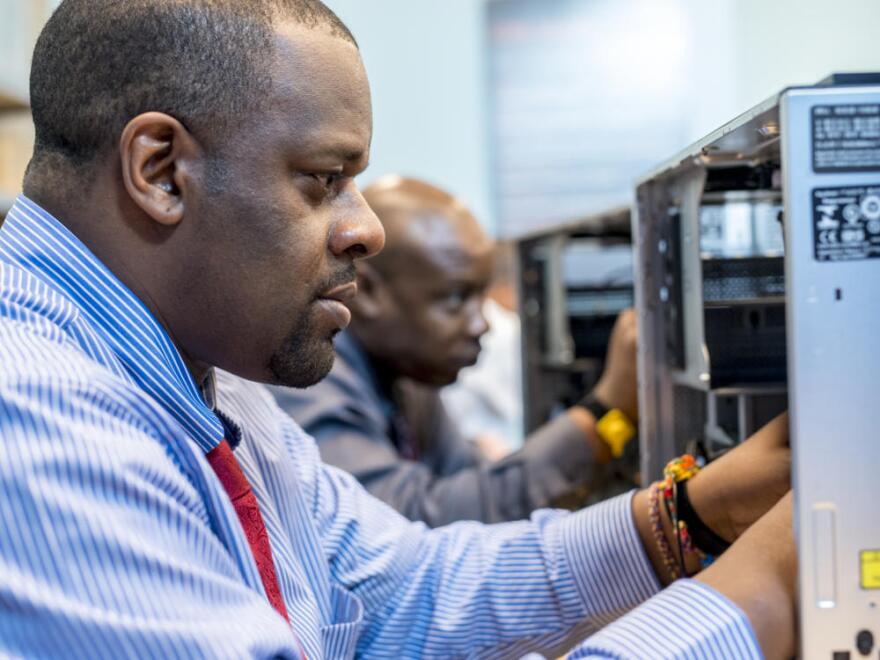Per Scholas Cincinnati and Thrive Urban Impact Sourcing provide training to locals seeking a career in IT.