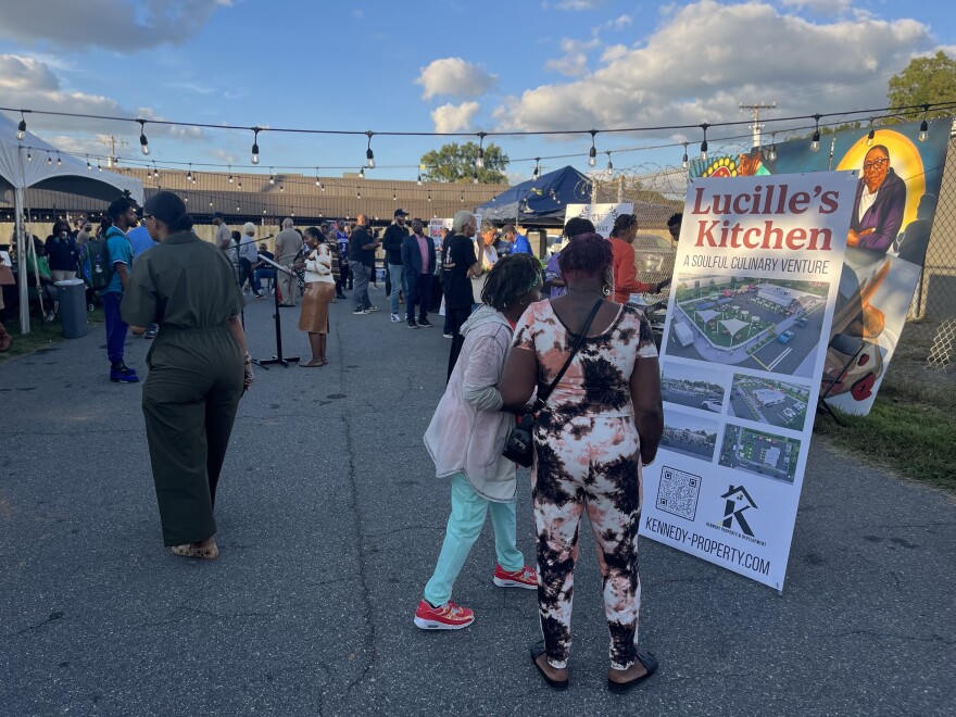 Community members gathered along Charlotte’s Beatties Ford Road corridor for a fundraiser to support the opening of Lucille Kitchen. The new venture aims to support entrepreneurs in the culinary space.